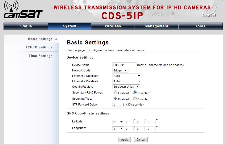 For users who use the TT-208 - Wireless External Video Unit for the first time, it is recommended that you begin configuration from Basic Settings in System shown below: TCP/IP Settings Open TCP/IP