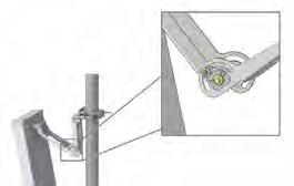 Adjust the azimuth and mechanical down-tilt angle as required and restrain the jumpers connected to the