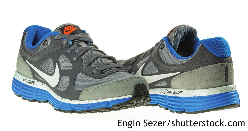 5. A pair of running shoes is shown below. (a) The manufacturer wants to carry out an evaluation of the running shoes.
