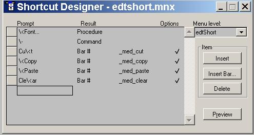 Programarea rapidă a aplicaţiilor pentru baze de date relaţionale f. Command6.Click: Do Definepop.prg g. Command7.Click: Do menu2.mpr Do menu2.mpr Set Skip of Pad Browse1 of _MSYSMENU.T.