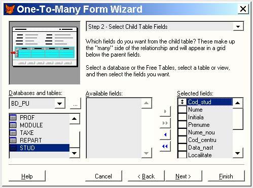 New/Form/Wizard/Form Wizard; se generează