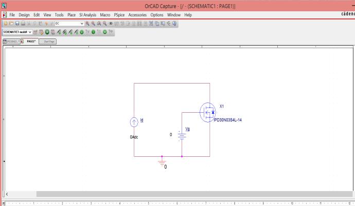 olb) C. Open OrCAD capture and create circuit diagram specific to required characteristics: Open design entry tool of PSpice i.e. OrCAD and create circuit diagram using created symbol for required characteristics as shown in Fig-3.