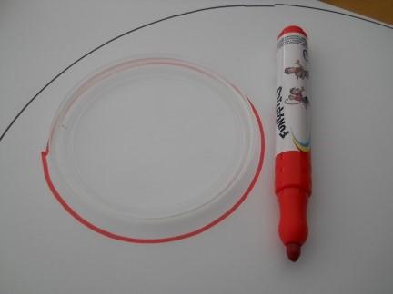 wax crayons Glue and glue brushes Printing circles plastic cotton reels, plastic containers with lids, empty tins, round cookie cutters,