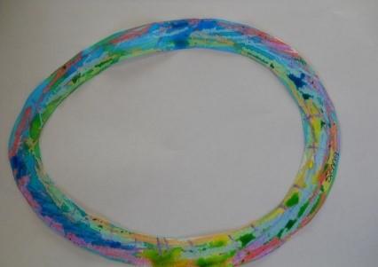 paint a paper with diluted food colouring and the egg frame