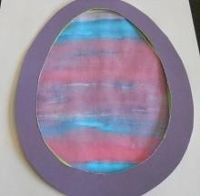 Themes: Easter Egg frame Wax crayons Food colouring or