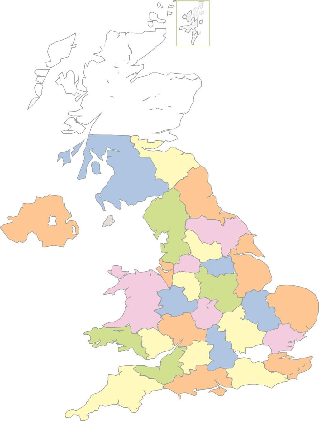 Figure 8: Existing Ofcom approved areas Glasgow & South West Scotland (2.0m) Edinburgh & The Borders (1.2m) North East (2.0m) N Ireland (1 3m) Lancashire & Cumbria (1.9m) North Yorkshire (0.