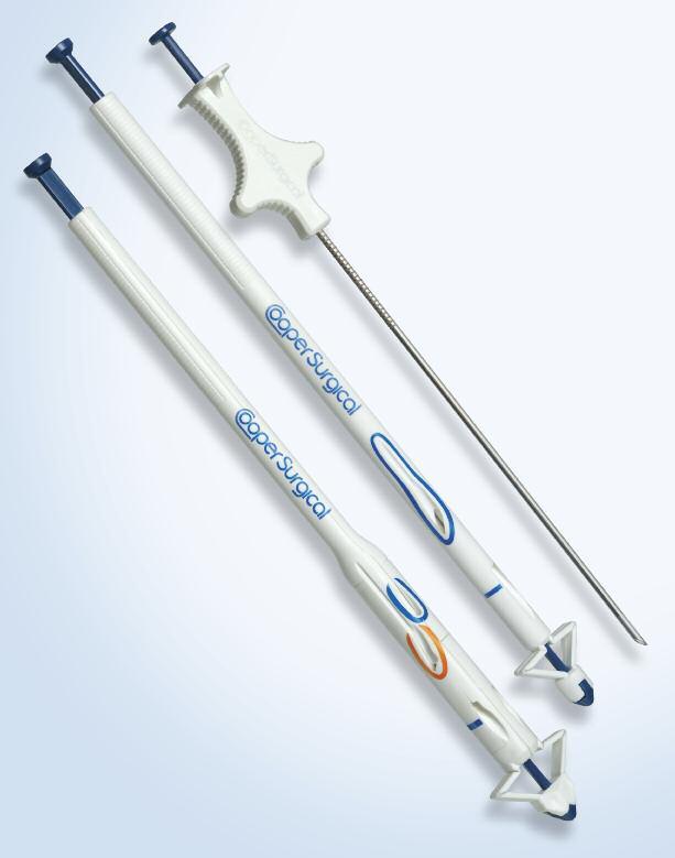 Ergonomically engineered handle with ribbed surfaces provides multiple grip options Safely and Quickly Close Port Sites, Especially on Challenging Obese Patients Carter-Thomason (Shown Actual Size)