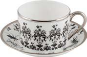 Entomo (black) coffee cup & saucer Fine bone china Coffee Cup & Saucer set.