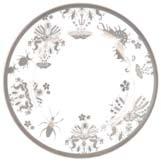 Entomo (platinum) breakfast plate 8 (210mm) diameter fine bone china rim  Entomo (platinum) cake plate 8