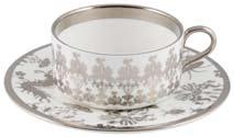 rim  Entomo (platinum) teacup & saucer Fine bone china Teacup & Saucer set.