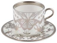 Entomo (platinum) coffee cup & saucer Fine bone china Coffee Cup & Saucer set.