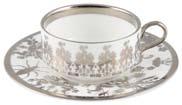 Entomo (platinum) mocha cup & saucer Fine bone china Mocha Cup & Saucer set.