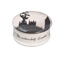 Includes the caption What fortunes be within you (George Robert Simms 1881) hospital road & pearly queens - 2010 3 diameter bone china trinket box.