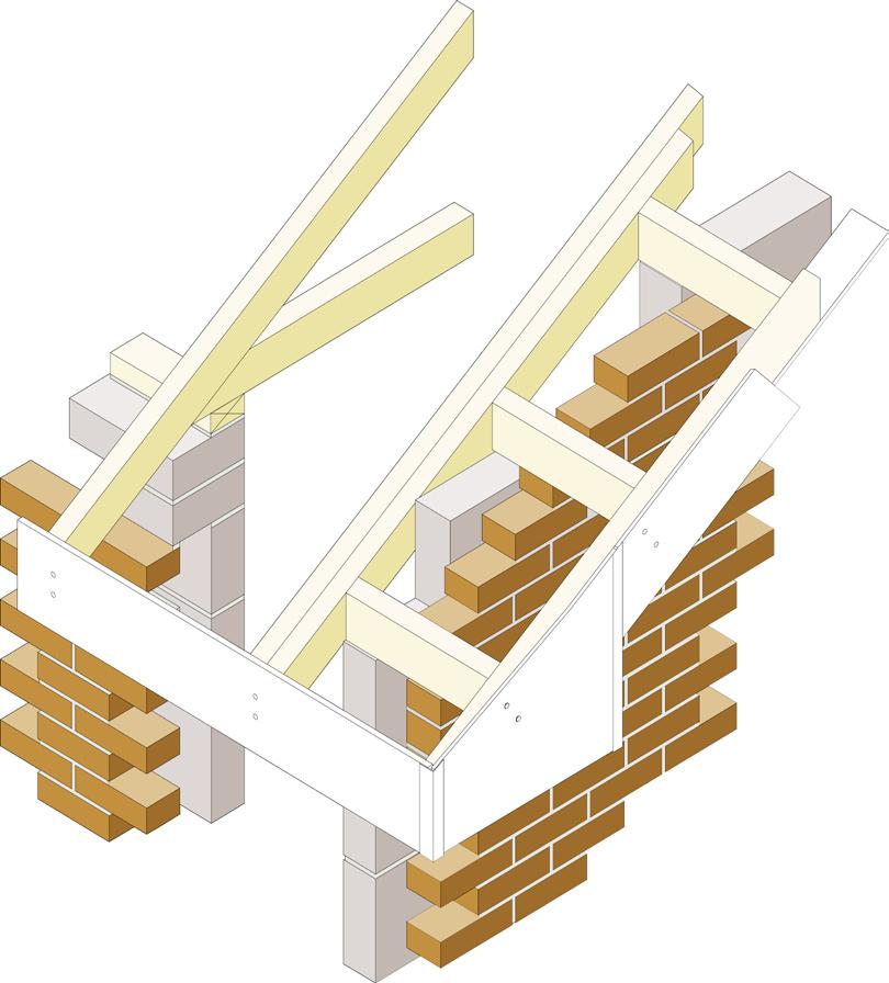 Box ends are supported using a preservative treated timber framework.