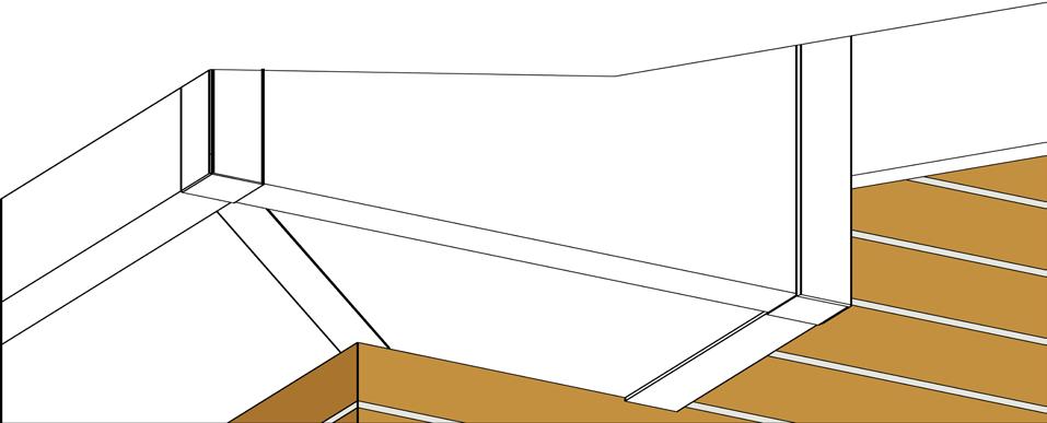 the rafter sides. Soffit widths should not exceed 300mm without additional support. A H-section trim 691 is used to join soffit boards.