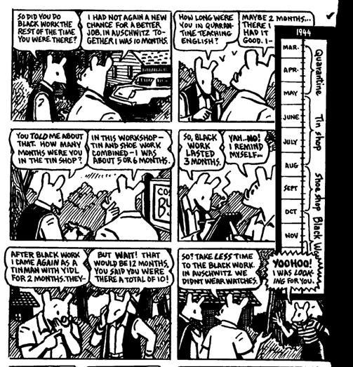 Hillary Chute (2009) observes Spiegelman s integration of past and present in Maus through this spatiality of the comics page, He