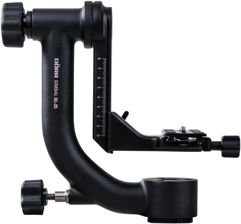 Suitable for telephoto lenses with tripod clamp with ¼" mount 3/8" tripod socket for connection to
