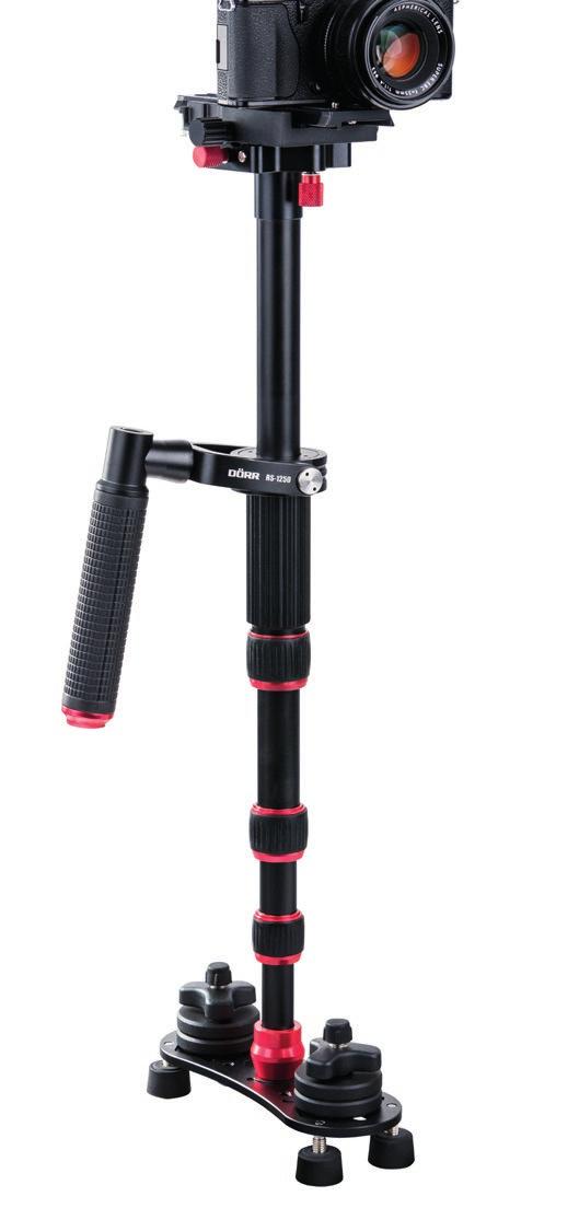 system and fine adjustments in all 4 directions 3-section monopod with 2 extensions 4 counter