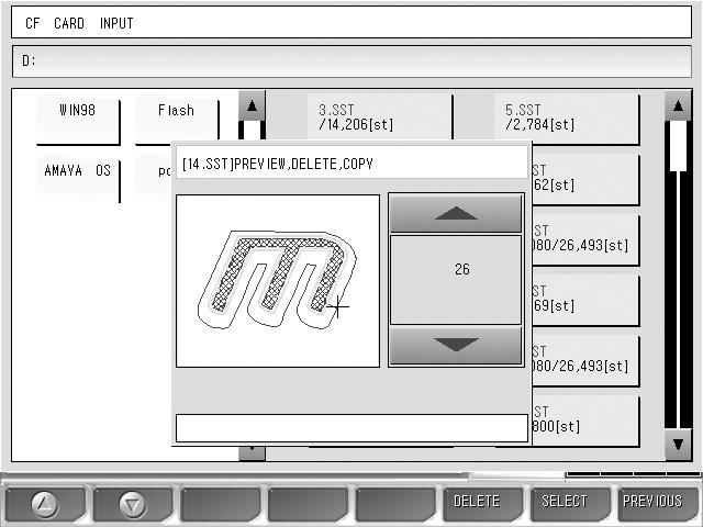 When a design is chosen in <Fig. 5.3.3-2>, <Fig. 5.3.3-3> appears. In the USB memory, the preview function can be directly performed.