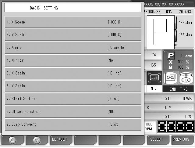 5.4.1 Basic Setting Press the basic setting button in <Fig. 5.4.0-1>, and the nine basic settings appear on the screen as in <Fig. 5.4.1-1>.