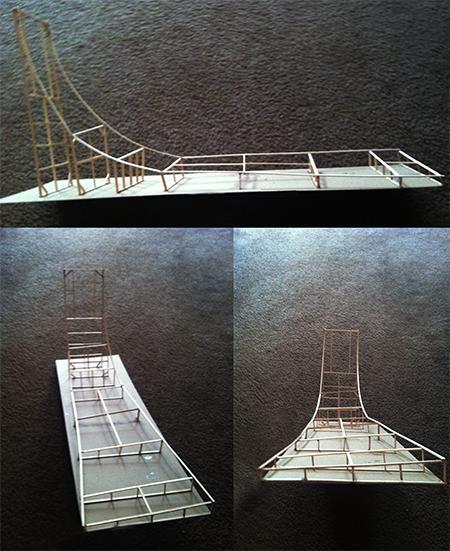 Figure 2.24 Spalajkovic, Neda, The model of the ramp s construction, The Tempest, University of South Carolina, 2016. 2.7 BUILDING PROCESS The construction process for the ramp was quite challenging.