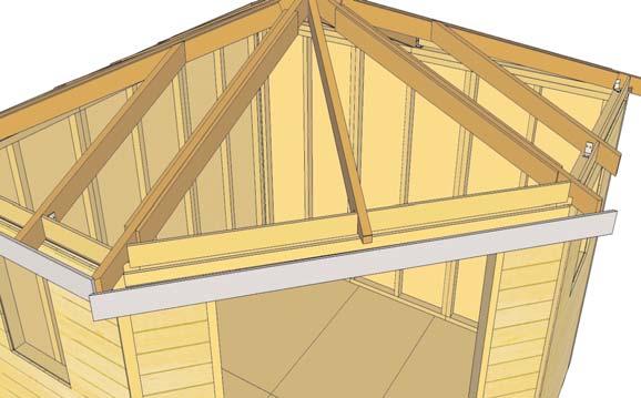 Facia should sit equally on the 45 degree cut on end of rafter.