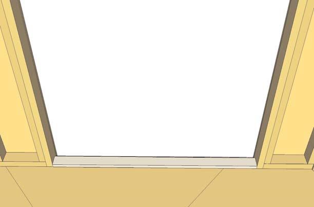 Align Threshold Door Stop (49 3/4 long) flush to inside of wall framing.