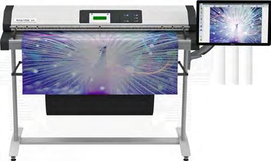 The WideTEK 44 wide format CCD scanner scans documents up to 44 inches wide (1118 mm) astonishingly fast. Bright white LED illumination ensures long lifetime and best scan results.
