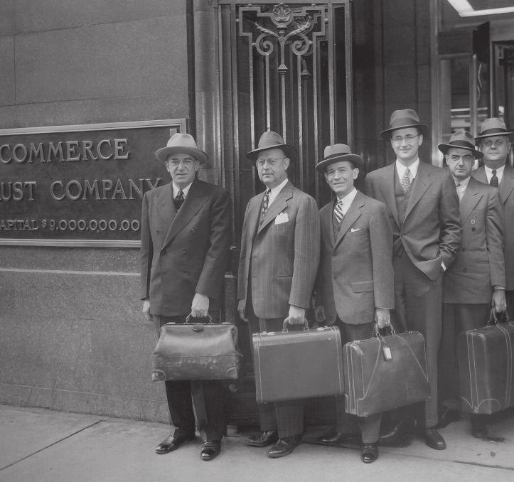 It was said that Commerce bankers would keep their bags packed in the office in case they needed to visit a correspondent banking partner at a moment s notice.