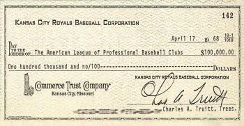 Commerce Bank was good enough to give me a $6 million letter of credit as evidence that I meant business. Today, the Royals are owned by David Glass, chief executive officer of Wal-Mart Stores Inc.