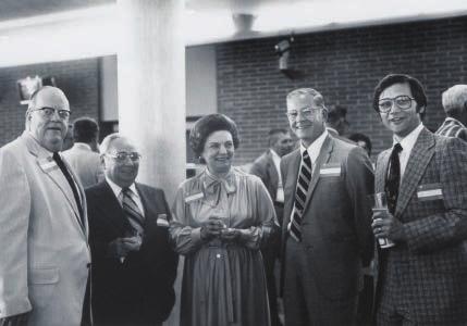 Commerce held an open house after it acquired Manchester Financial and gained its first major presence in St. Louis in 1978. From left: George Guernsey, III, president of Commerce Bank of St.