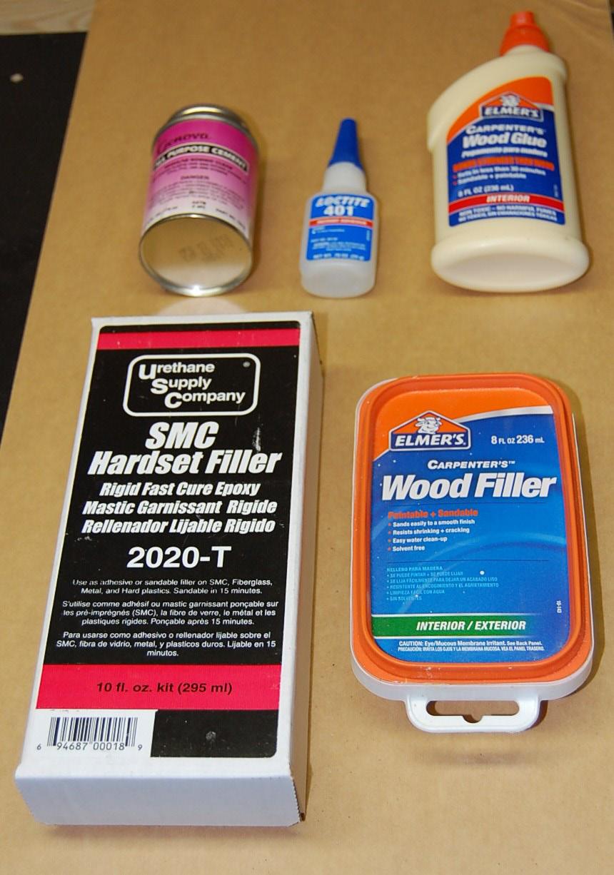 Part Three Materials Adhesives: Wood Glue: There are a lot of wood glues out there, but a few that top the chart are either Elmer s or Woodtite.