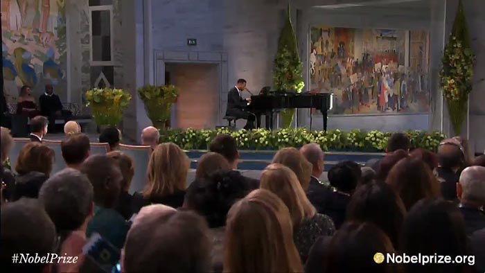 The Nobel Prize @NobelPrize Did you catch @johnlegend performing at this year's Nobel Peace Prize award ceremony?