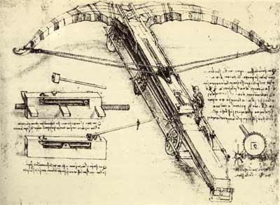 Fig. 1: Leonardo da Vinci, Siege weapon. Sketch. Personal notebook.