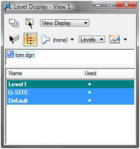 LEVEL DISPLAY DIALOG Although you create and manage your level definitions in the Level Manager dialog, the display of the actual levels in your view is controlled by another dialog, the Level