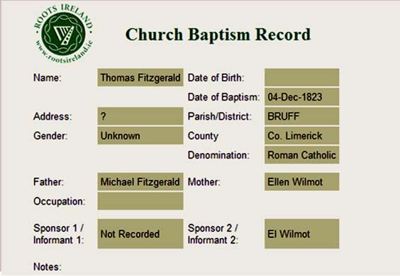 1864 1881, search in Irish Births & Baptisms on