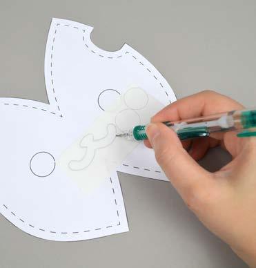 trace onto paper side hold applique while pulling away pattern 1.