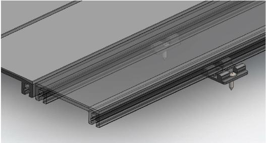 The first Esthec Terrace profiles is picked from the prepared Esthec Terrace profiles, and assembled / clicked into the first row of assembly clips type A.