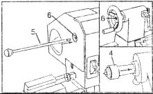 Leg Set Assembly: Attach one front leg and one back leg (1) to the outside edges of the top plate (2) using carriage bolts (3), washers (4) and nuts (5).