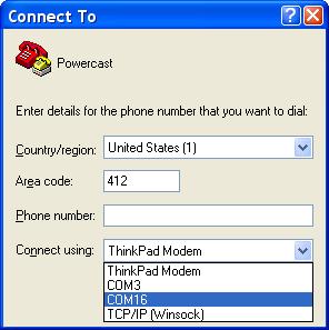 Enter Powercast into the dialog box and select OK to continue. 3.2 The following dialog box will appear.