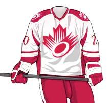 Clothing Jerseys The Logo (without text) is to appear on the front chest in Pantone 193 Red (or closest thread match) and is to appear on each shoulder in white on Red (with text).