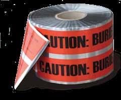 80 Non-Detectable Underground Warning Tape Color-coded tape designed to be buried above metallic underground piping or cables to warn of utility