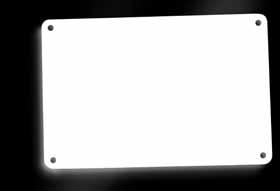 Tags are available with either an adhesive backing or prepunched 3 /16" mounting holes (two side holes for 1" x 3" and 2" x 4" tags; four corner holes for 4" x