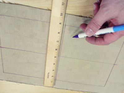 Use an air-erase pen to draw a 13" x 7 1/2" rectangle on the faux suede.