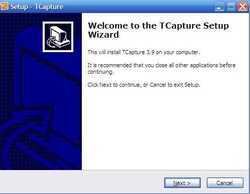 Note: If previous version TCapture was installed in your PC, the installer will automatically detect it and ask to remove it first before install the new one.