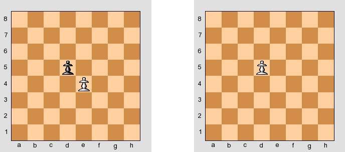CSC Curriculum Term One Handouts THE PAWN CAPTURE Pawns can make captures by moving one square diagonally forward. In the first diagram it s White s move.