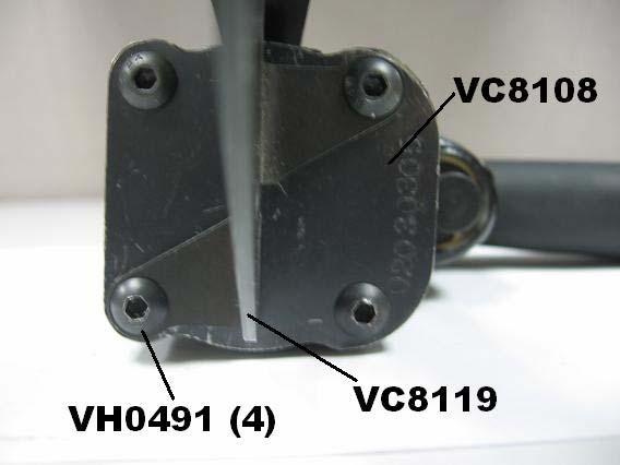 Remove remaining () screws VH049 from rear of tool. 7. Remove end plate VC808 and o-ring VH0496. 8. Push piston rod VC85 towards rear of tool exposing piston VC8. 9.