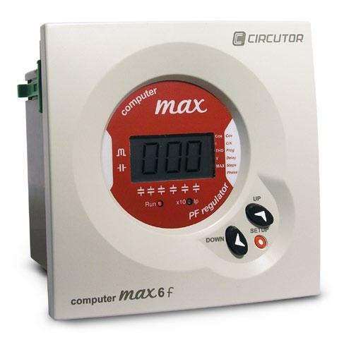 R.1 computer MAX-f Fast power factor regulator (Static capacitor banks) Description The computer MAX-f series of regulators is within the fast regulator range, with a response time of 20 ms, adapted