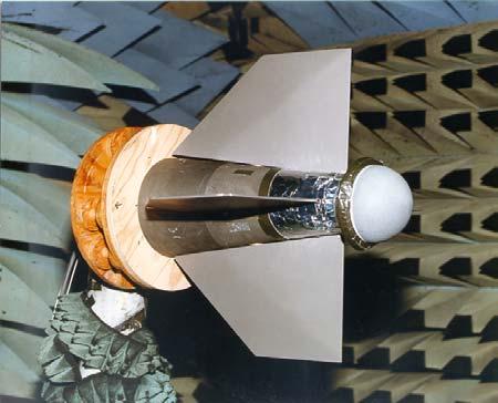 Figure 2 Four-Element Mini-Array installed in tail-kit Under contract to the Office of Naval Research (ONR), NAVSYS built a four element miniaturized antenna array that can fit in a six-inch