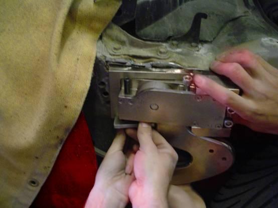 7. Next you should cover the base plate, door, and the rest parts of the door mechanism in welding